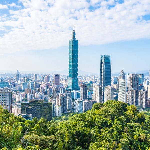 Beautiful Landscape And Cityscape Of Taipei 101 Building And Arc