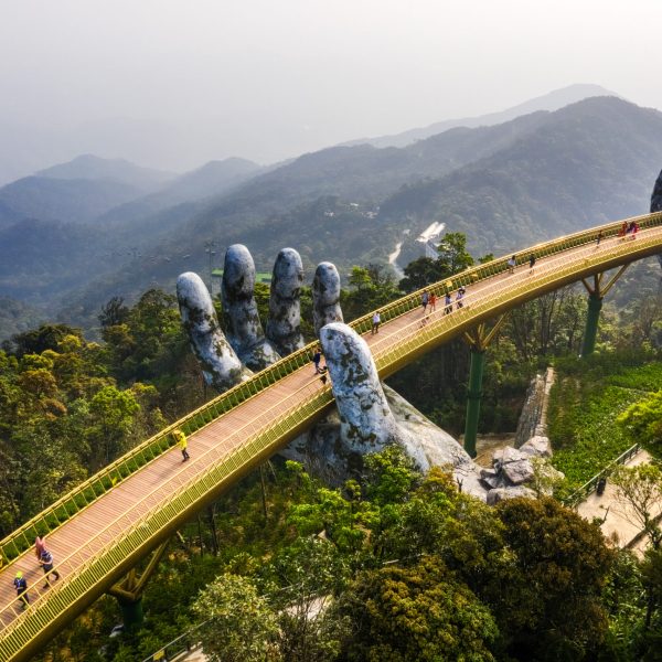 Aerial,view,of,the,golden,bridge,is,lifted,by,two